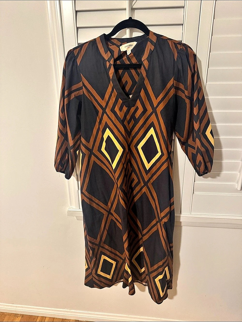 Porridge Mireil Midi Dress Geometric Print